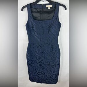 Banana Republic Women’s Dress 0 Blue Black Striped Sheath Sleeveless Lined